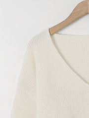 Casual Sweater Women's Plus V Neck Jumper
