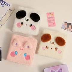 Plush Cartoon Puppy & Kitty Square Photo Album