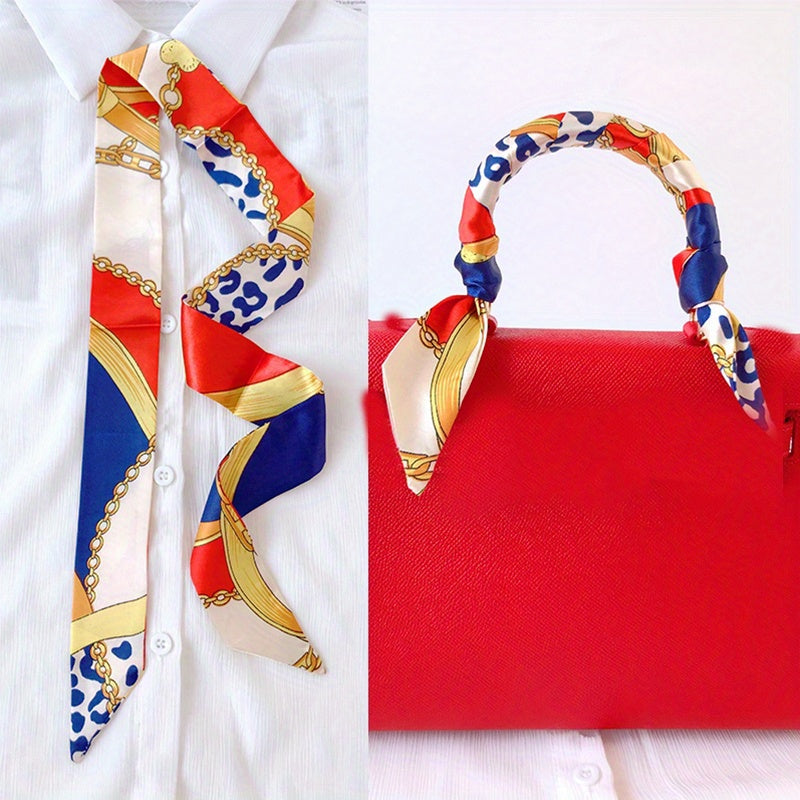 Women Thin Silk Scarf Long Hair Strip Headband Neck...