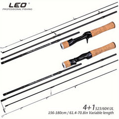 LEOFISHING Portable Travel Fishing Rod Lightweight Spinning Casting Rod