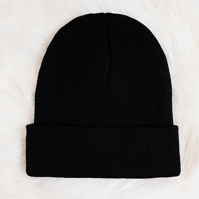 Women's Embroidery Knit Beanie Hat Winter Soft Skull Cap Unisex Year Gift
