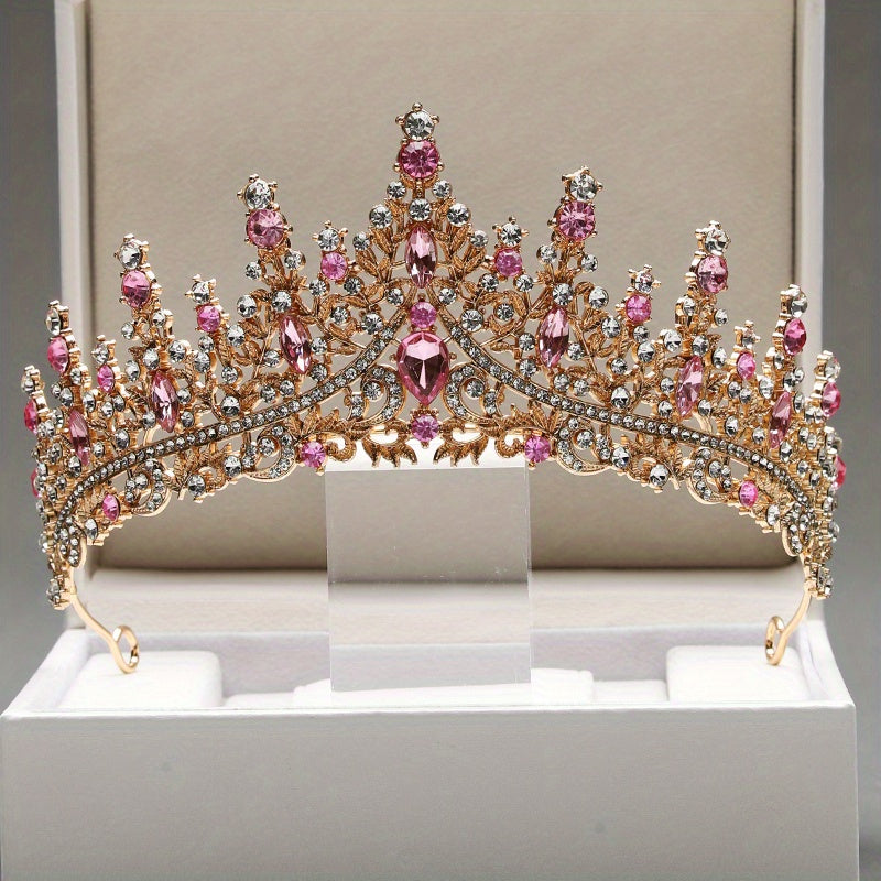 Baroque Style Crystal Headband Crown Princess Tiara for Wedding