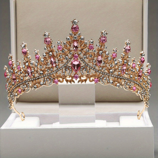 Baroque Style Crystal Headband Crown Princess Tiara for Wedding