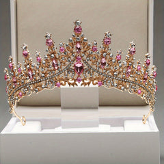 Baroque Style Crystal Headband Crown Princess Tiara for Wedding