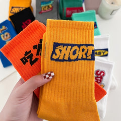 10 Pairs Letter Print Mid Tube Socks Women's Stockings