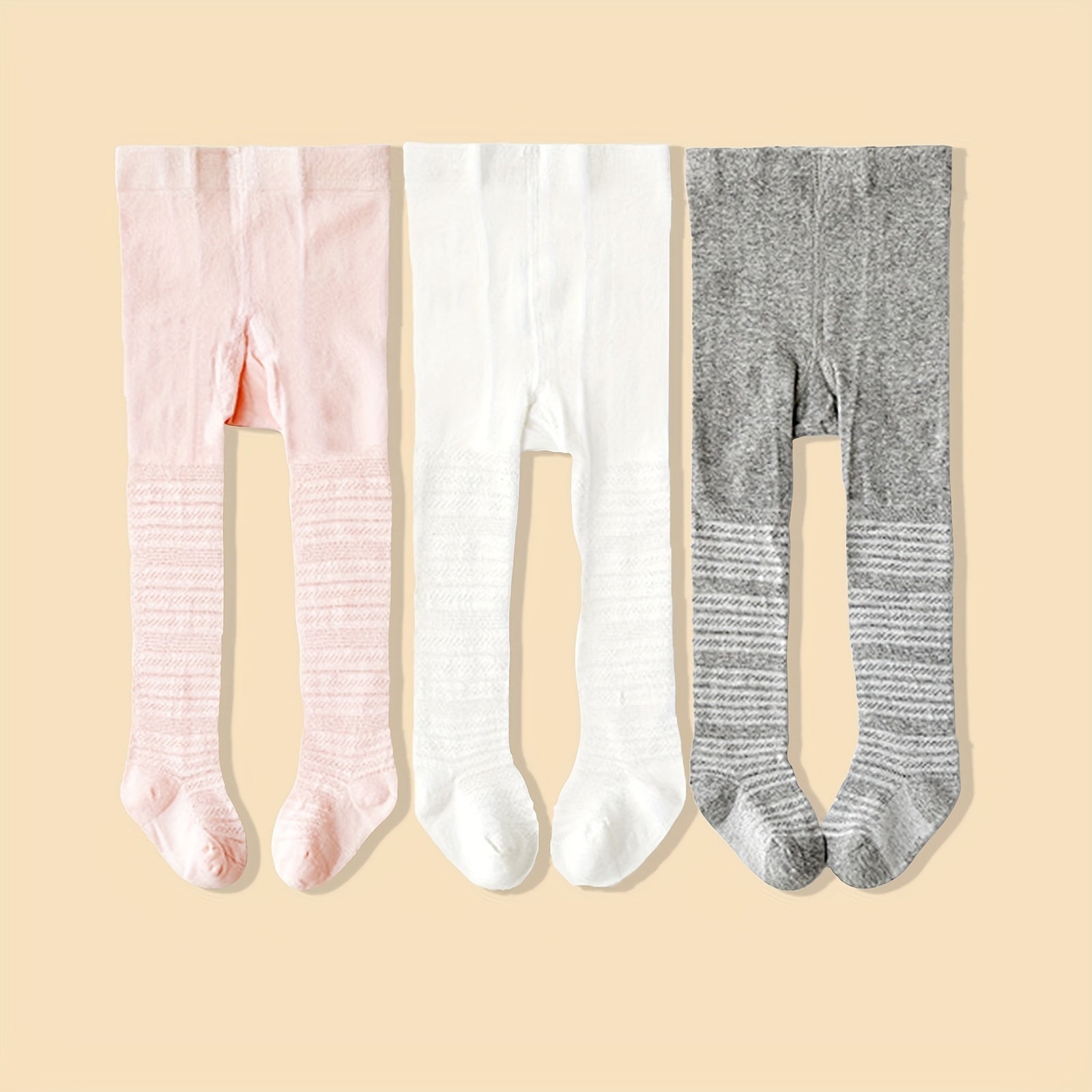 3pcs Girls Striped Leggings Comfortable Casual Pants For Kids Summer
