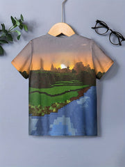 Kids Graphic Tee Shirt 3D Print Short Sleeve Street Wear Round Neck Tee