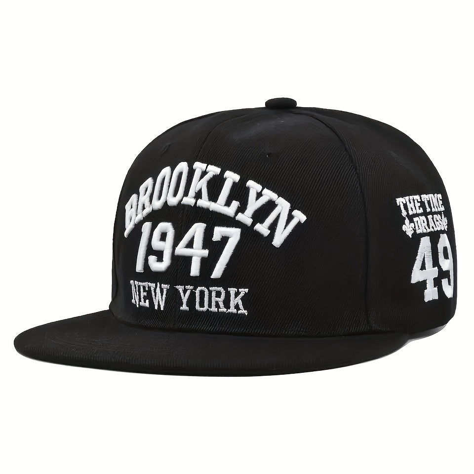 Brooklyn York Pattern Hip Hop Snapback Cap Streetwear Flat Brim Baseball Cap