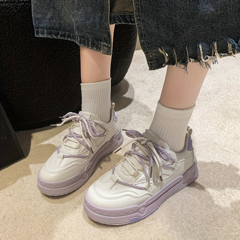 Women's Platform Skate Shoes Low Top Sneakers Comfortable Outdoor Shoes