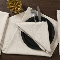 6 Pack Beige Polyester Napkin Cloth