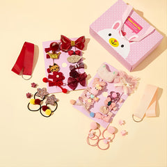 18pcs Girls Bow Hair Card Hair Clip Set Christmas Birthday Gift