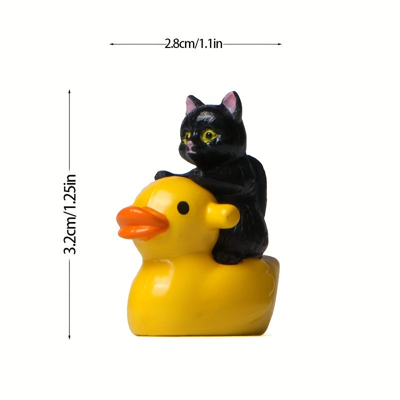 Yellow Duck Cat Kitten Micro Landscape Gardening Doll