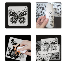12pcs Butterfly Theme Painting Stencil Wall Sticker DIY Hand painted Template
