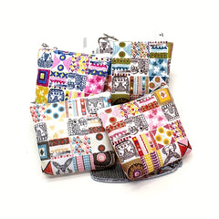 Rural Art Printing Wallet Coin Purse Girl Card Case Key Bag