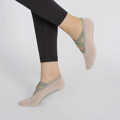 Cross Strap Yoga Socks Anti-slip Gripper Socks