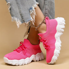 Women's Lace up Chunky Sneakers Lightweight Running Shoes