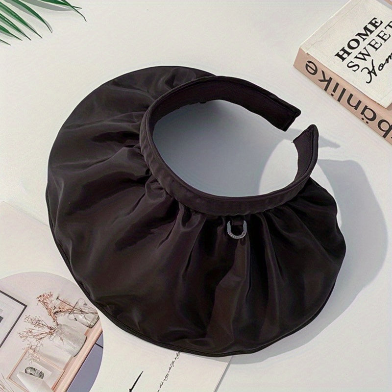 Wide Brim Summer Shell Visors Sun Hat Women Headband