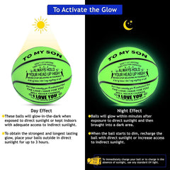 Glow Mini Basketball Green w/ Pump for Outdoor Sports