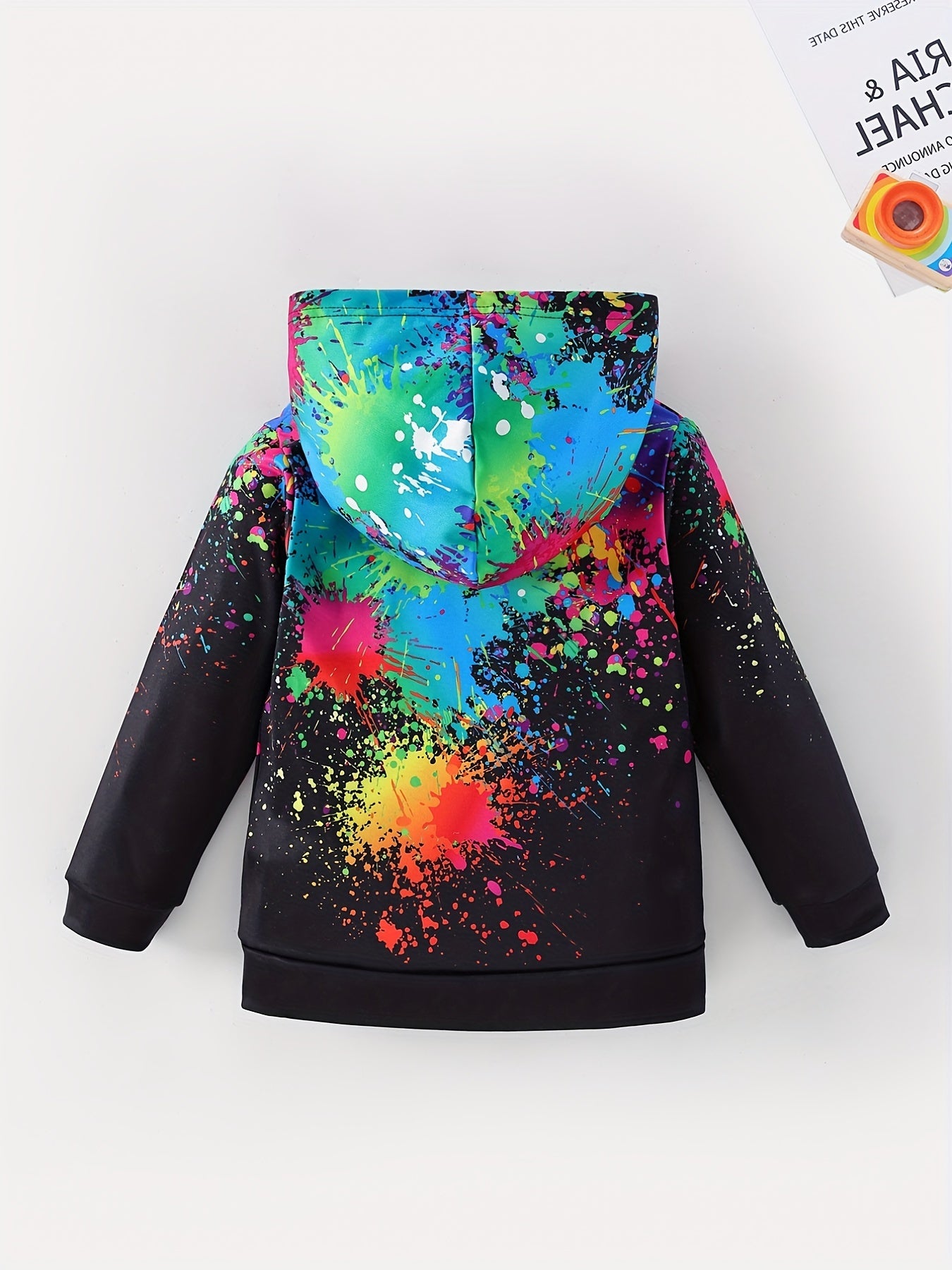 Boys Casual Ink Spray Hoodie Spring Clothes