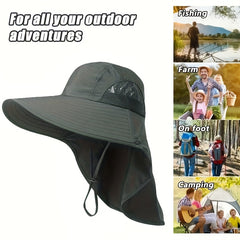 Outdoor Bucket Hat with Neck Flap Quick Dry Sun Hat