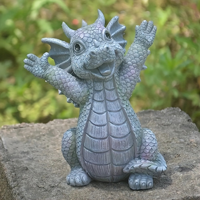 Resin Dinosaur Garden Statue - Magical Handicraft Ornament