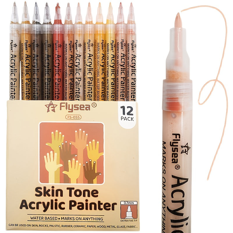 12pcs Acrylic Marker Pen Animation Graffiti Brush Body Painting Pen