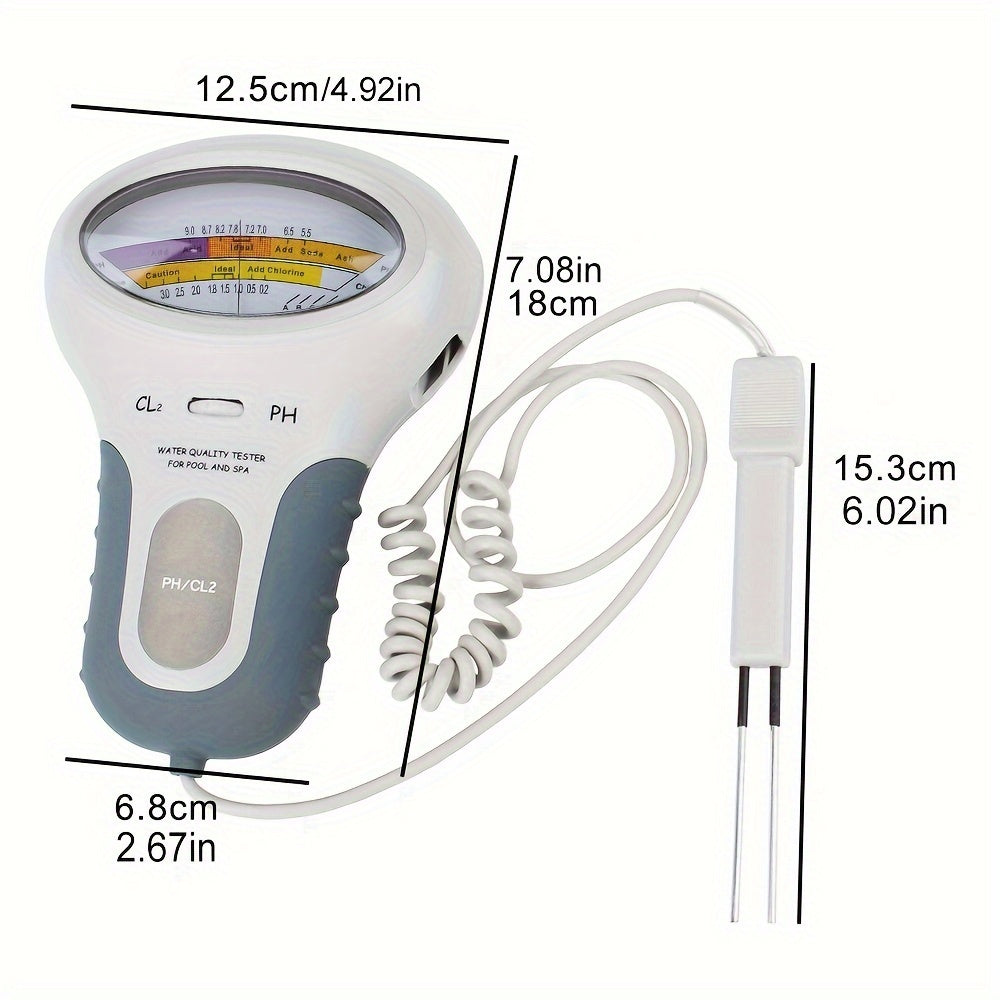 2-in-1 Water Testing Device for Pool and Spa PC102 pH and Chlorine Meter