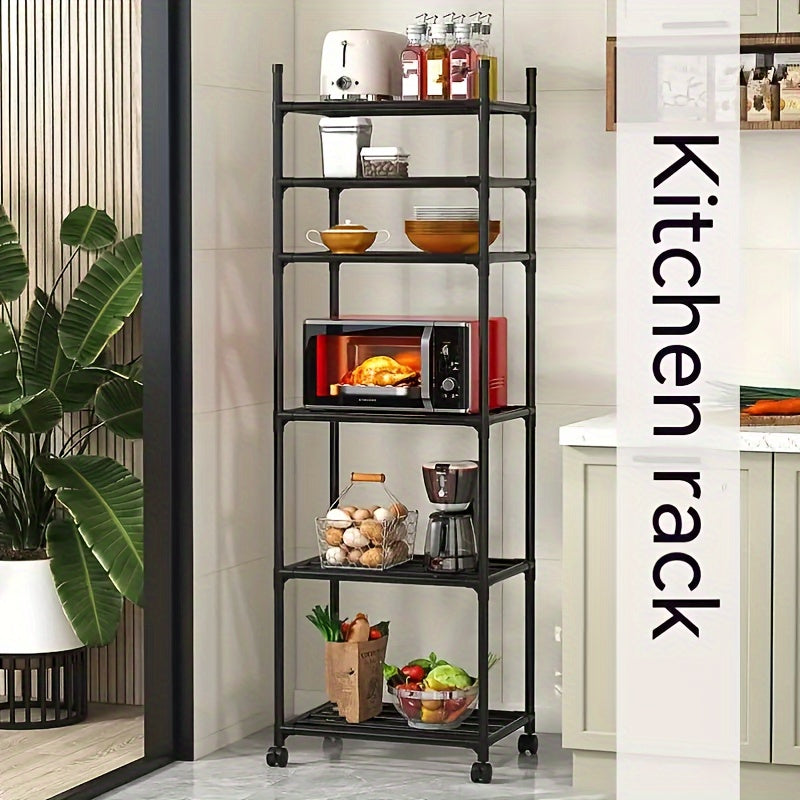 6-Layer Storage Rack Movable Kitchen Seasoning Shelf Shoe Rack Bathroom Living