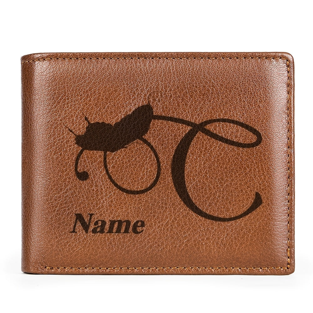 Custom Name Cowhide Wallet - Laser Engraved - Unique Gift