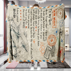 Winter Warm Flannel Digital Print Envelope Letter Blanket