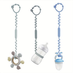 3pcs Silicone Stroller Straps Safely Hold Baby Toys Sippy Cups & More BPA