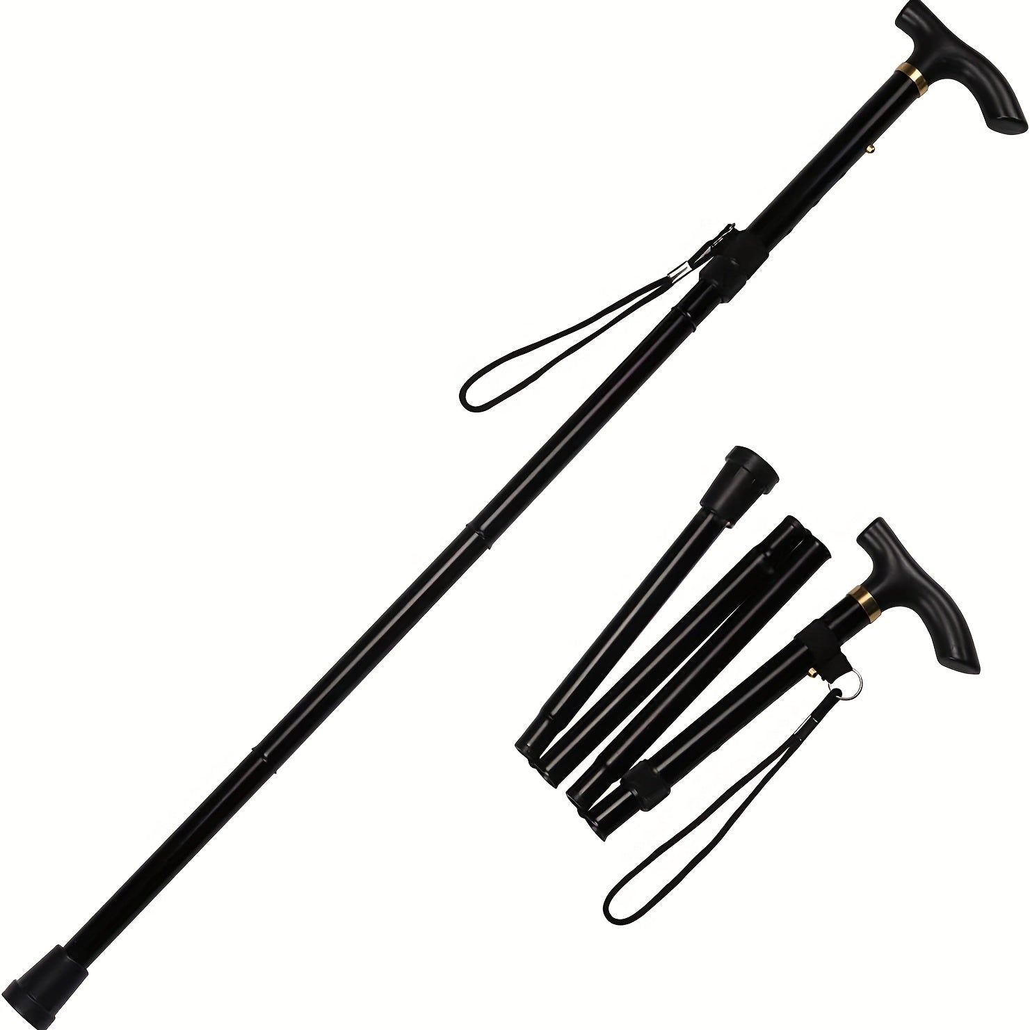 Folding Walking Stick Trekking Pole Adjustable Lightweight Hiking Stick