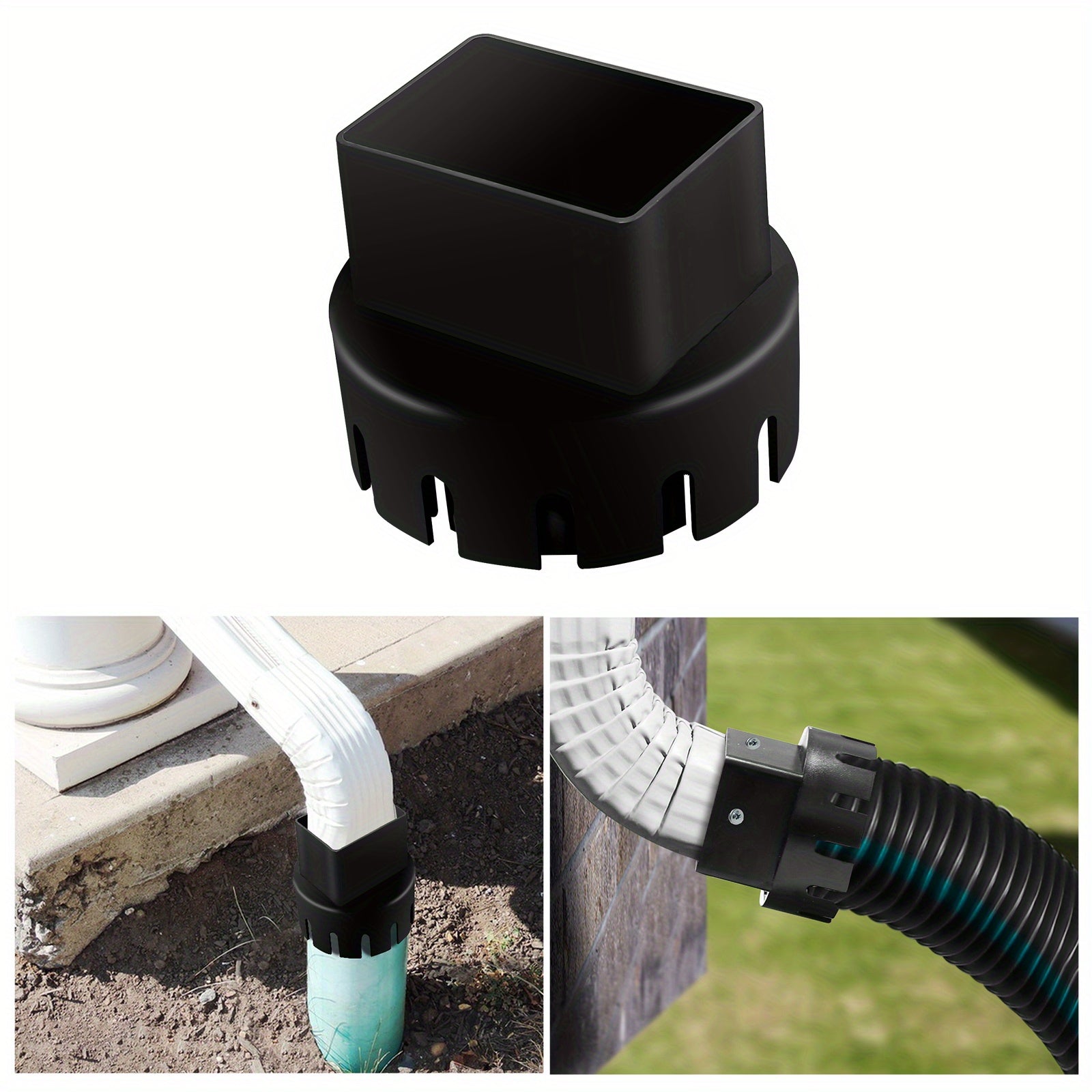 Upgrade Your Rain Gutter System w/ 1pc Downspout Adapter Drain Fittings