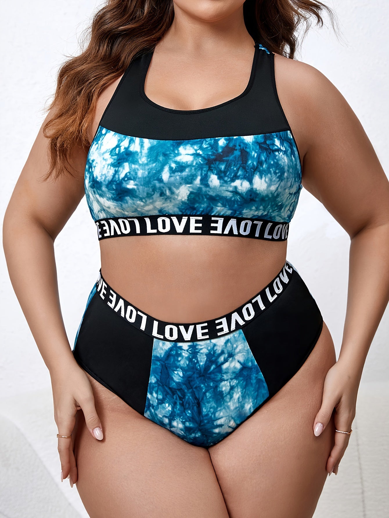 Sports Lingerie Set Colorblock Tie Dye Bra & Panty Set