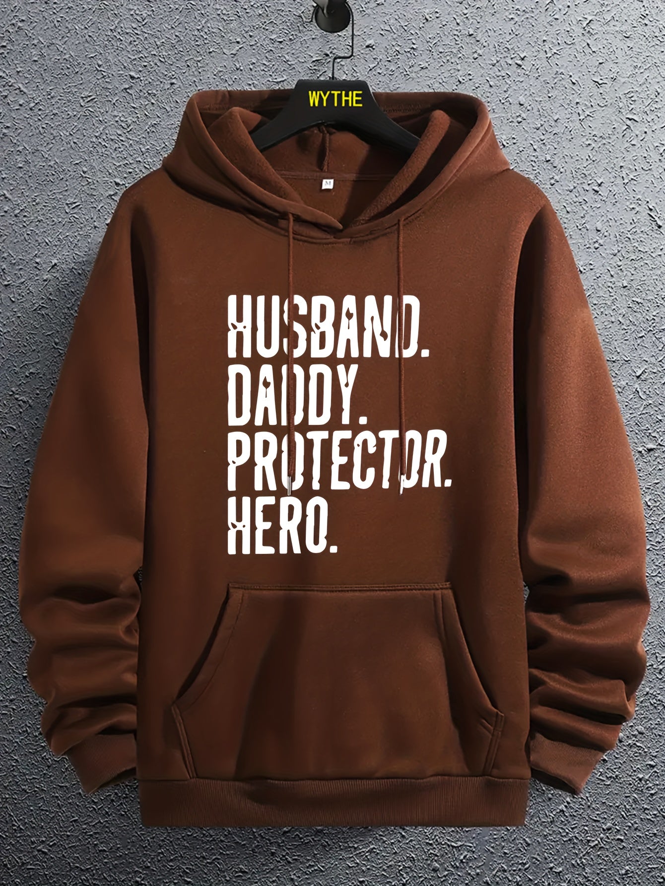 Husband Letter Print Hoodies Men Graphic Sweatshirt Comfy Hooded Pullover