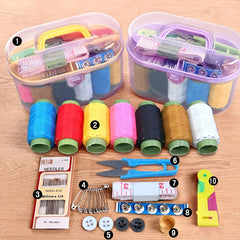 46pc Portable Sewing Kit with Case, Multifunctional Needle and Thread Set