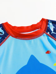Boys Shark Tee & Shorts Set for Summer Swim