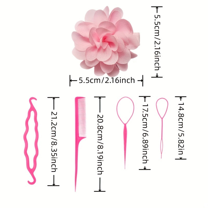 32pcs Colorful Flower Hair Clips & Hair Comb Accessories Set for Girls