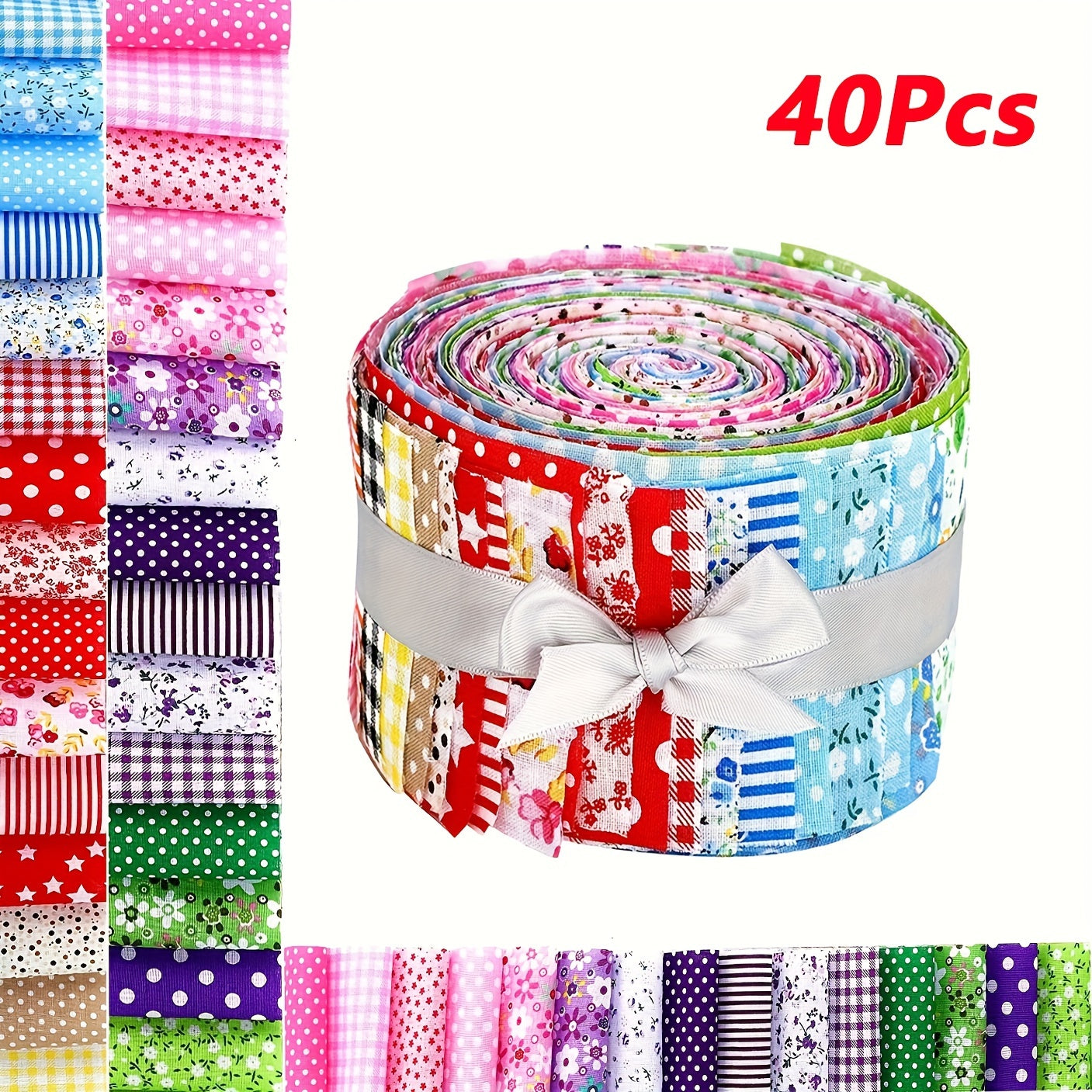 40pcs Fabric Patchwork Squares Bundle DIY Sewing Scrapbooking Quilting Craft