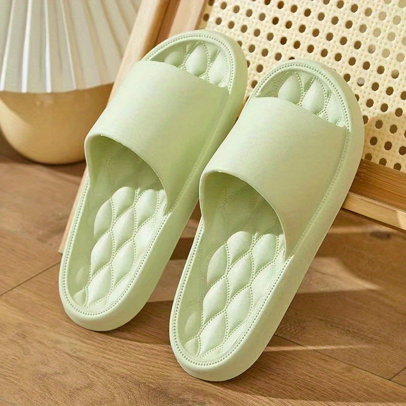 Women's Open Toe Slippers Quick Dry Slip On Pillow Slides Summer Bathroom Shoes