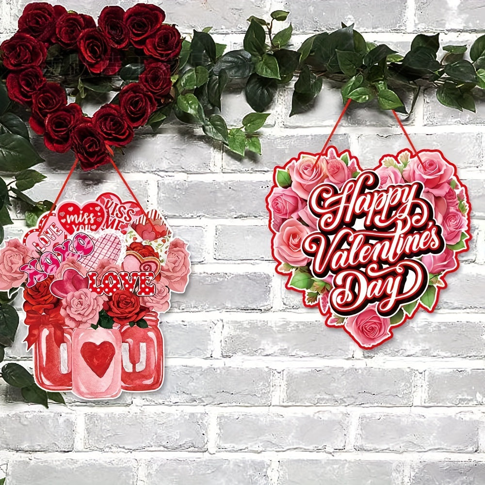 Happy Wooden Hanging Signs Truck Door Hanger Valentine Door Signs