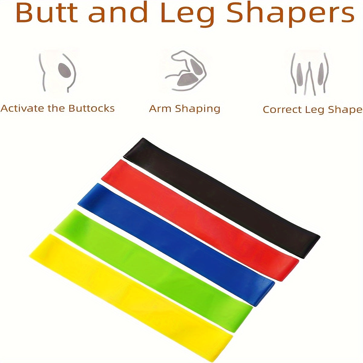 5pcs Yoga Tension Ring Set Non-slip Fitness Elastic Resistance Band