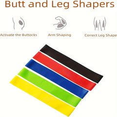 5pcs Yoga Tension Ring Set Non-slip Fitness Elastic Resistance Band