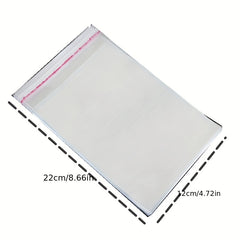 100 Pcs Transparent Self Adhesive Seal Pouch Plastic Opp Bag