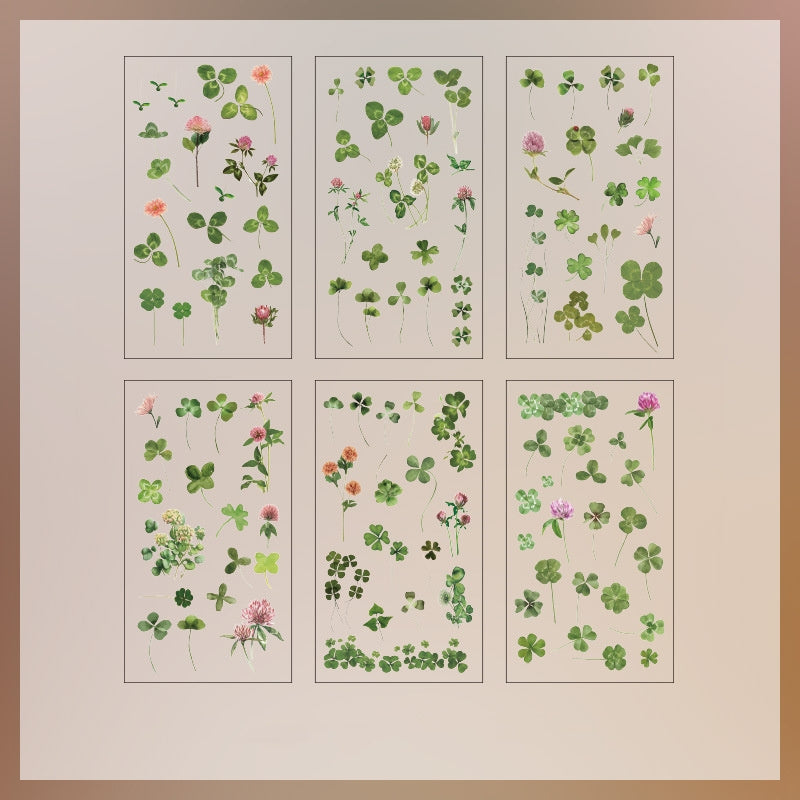 6pcs Nature Book Series Scrapbook Sticker Pack Plant Flower Retro Paper