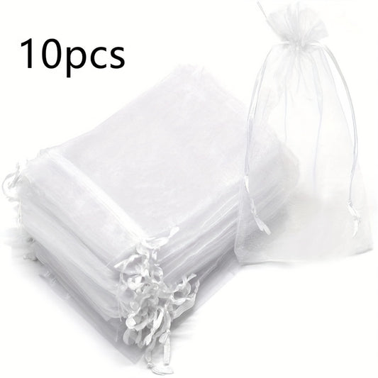10pcs High Density Mesh Gift Bag - Bundle for Christmas Halloween Gifts