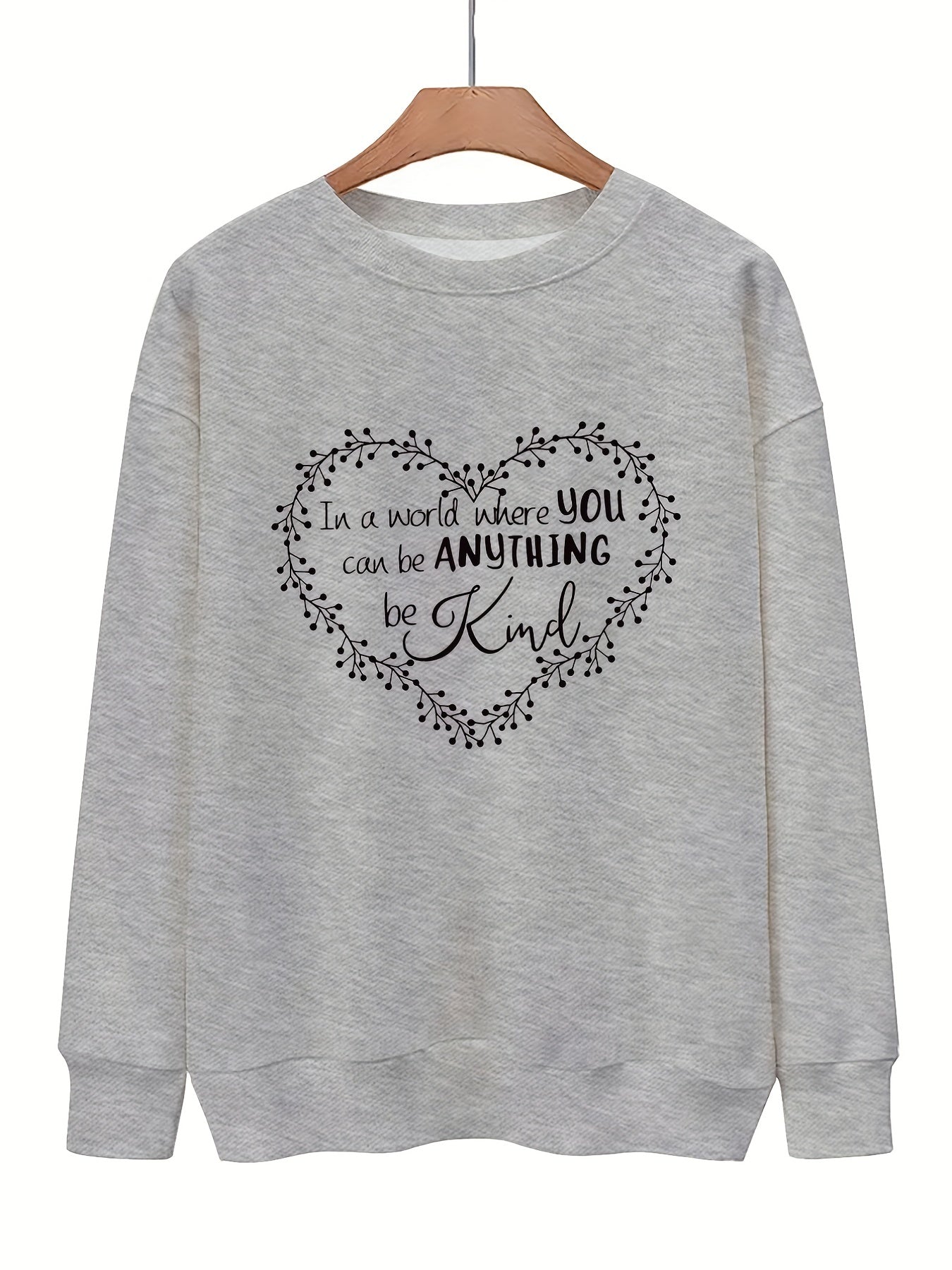 Letter Print Pullover Sweatshirt for Women
