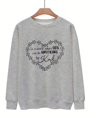 Letter Print Pullover Sweatshirt for Women