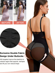 Mesh Shaping Romper V Neck Tummy Control Butt Lift Slimming Body Shaper