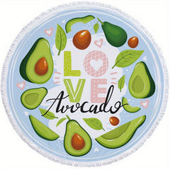 Avocado Pattern Round Beach Towel Quick Drying Soft Absorbent Beach Towel